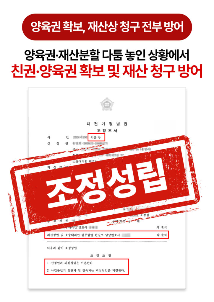 대전이혼변호사 양육권과 재산분할 모두 지킨 사례